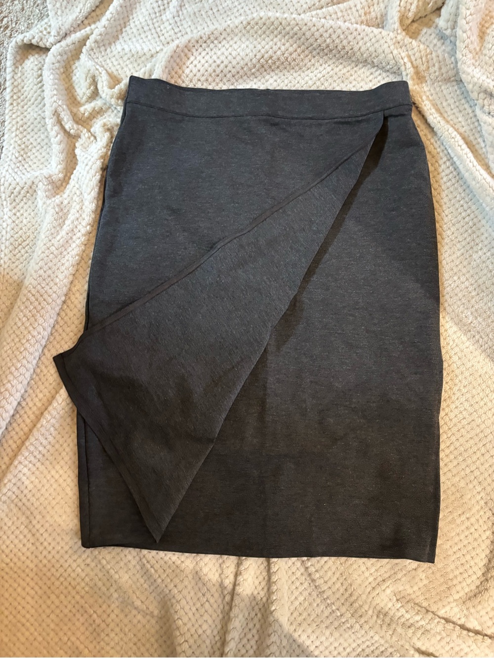 Liz Claiborne Charcoal Wrap-Front Pencil Skirt -NWOT XL- Comfy, business, modest